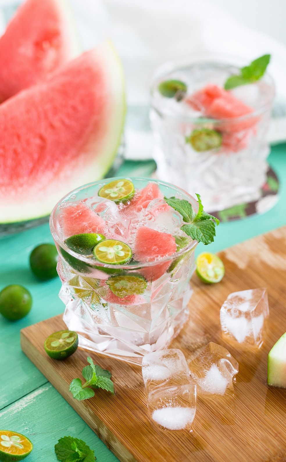 A refreshing watermelon and lime drink