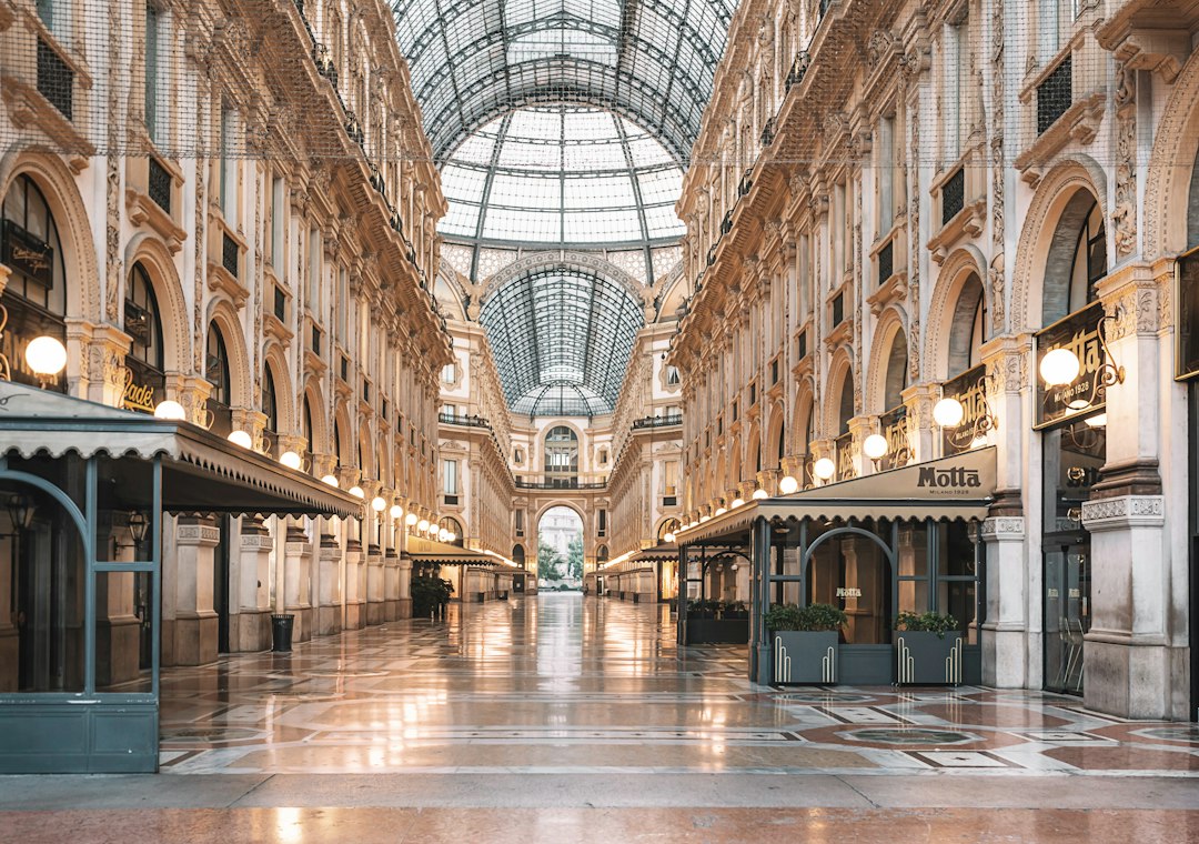 The glass and iron vault of the Galleria Vittorio Emanuele II in Milan